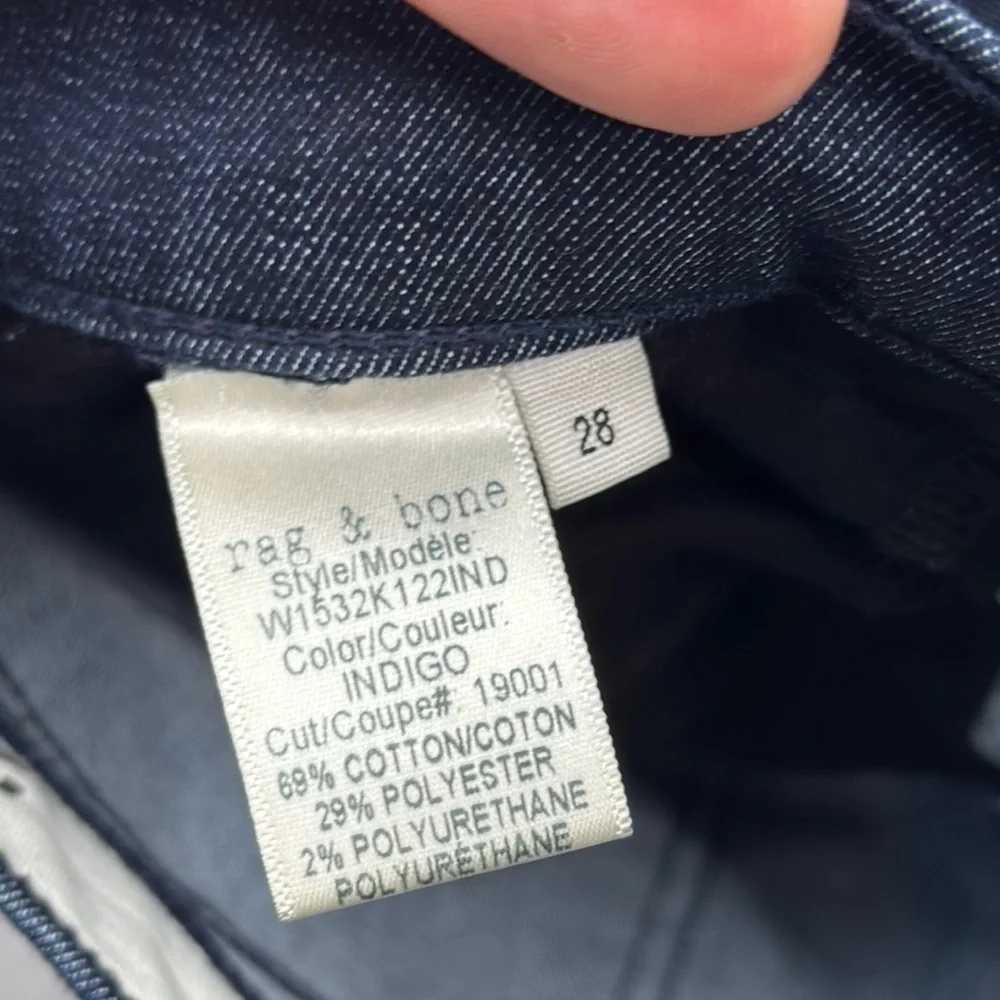 rag & bone size 28 Women's Skinny Jeans - Dark Blue Wash indigo high rise denim - Picture 7 of 11